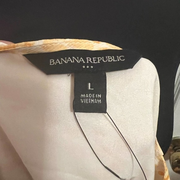 Banana Republic Yellow Polka Dot Button Down Peplum Blouse L - Picture 3 of 4